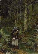 Laura Theresa Alma-Tadema With a Babe in the Woods Germany oil painting artist